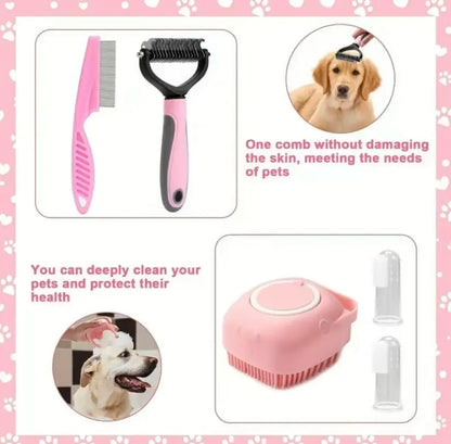 8-In-1 Pet Grooming Kit - Dog & Cat Brush Set with Dematting Comb, Slicker Brush, Nail Clipper & Trimmer - Removes Tangles, Shedding Hair, Dirt & Mats,Your Pet’S Coat Tangle-Free & Shiny, Stress-Free Dog Cat Grooming,Pet Products, Cat Stuff, Dog Stuff,