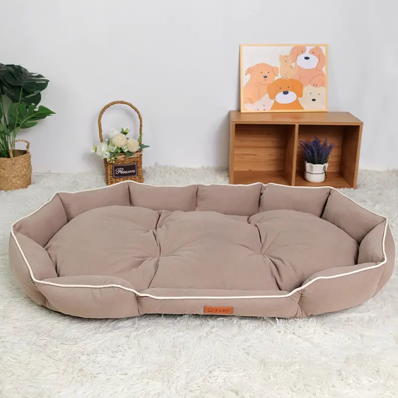 Dog Bed All-Season Pet Nest Anti-Slip Soft Plush Pillow Warm Winter Luxury Sofa Cat Couch Washable Dog Paw Cushion Resting Area Durable Base