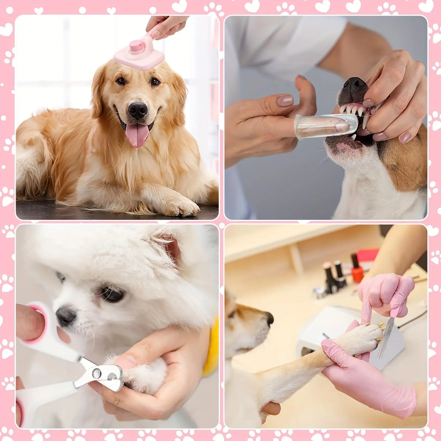 8-In-1 Pet Grooming Kit - Dog & Cat Brush Set with Dematting Comb, Slicker Brush, Nail Clipper & Trimmer - Removes Tangles, Shedding Hair, Dirt & Mats,Your Pet’S Coat Tangle-Free & Shiny, Stress-Free Dog Cat Grooming,Pet Products, Cat Stuff, Dog Stuff,