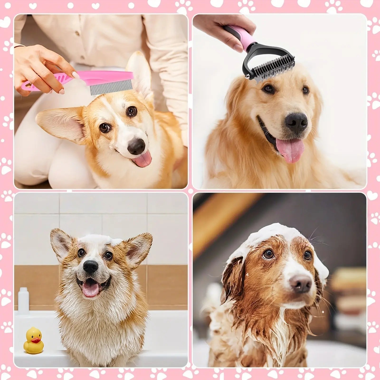 8-In-1 Pet Grooming Kit - Dog & Cat Brush Set with Dematting Comb, Slicker Brush, Nail Clipper & Trimmer - Removes Tangles, Shedding Hair, Dirt & Mats,Your Pet’S Coat Tangle-Free & Shiny, Stress-Free Dog Cat Grooming,Pet Products, Cat Stuff, Dog Stuff,